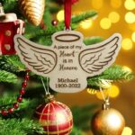 Personalized Angel Wings Ornament Laser Cut Custom Angel in Heaven Christmas Tree Ornament Sympathy Memorial Gift