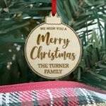 Personalized Ornament Laser Cut Custom Christmas Tree Decor Gifts for Family, Friends