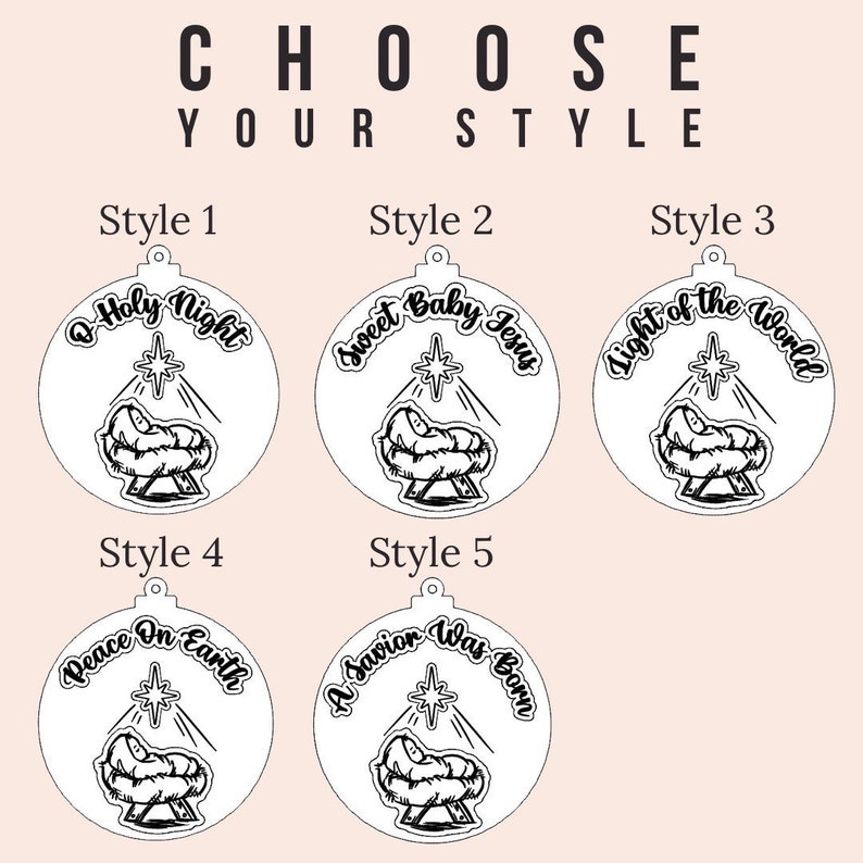 Baby Jesus in a Manger Christmas Ornament Nativity The reason For The Season Ornament - Image 5