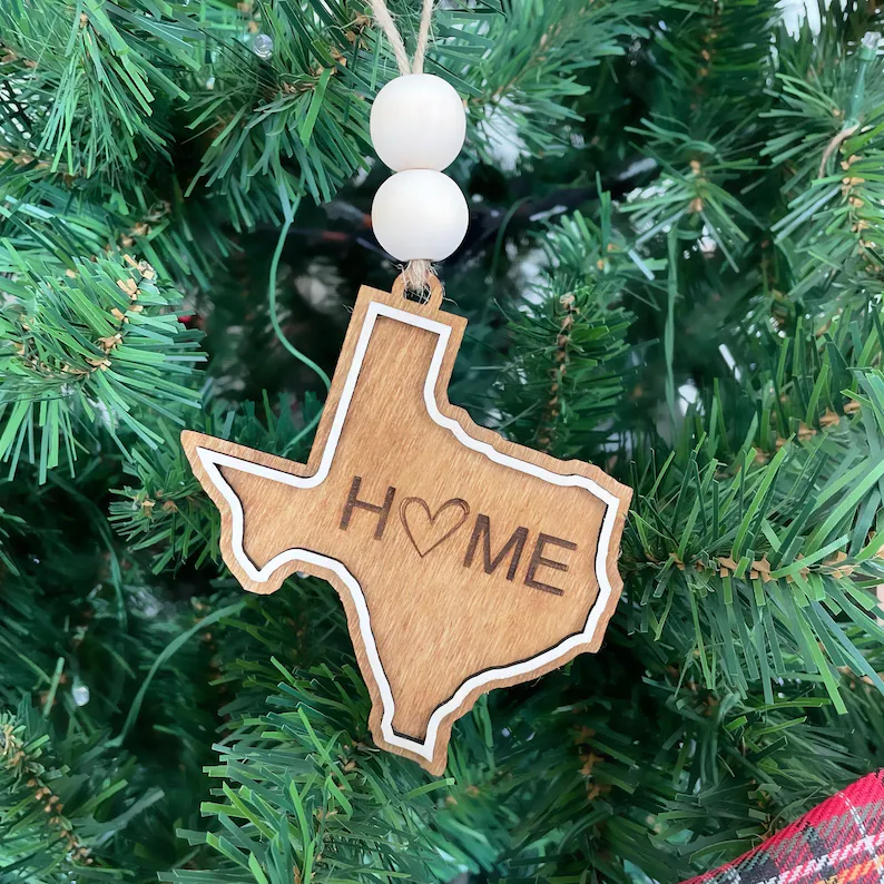 Custom State Christmas Ornament Home State Ornament Choose Your State Texas, California, Florida