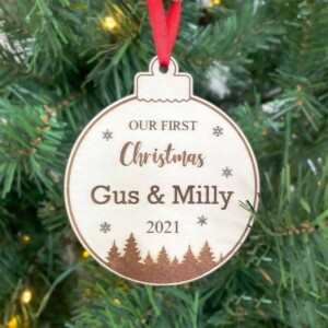 First Christmas Personalized Ornament Pine