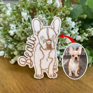 Personalized Laser Engraved Pet Wood Magnet Custom Laser cut Fur babies