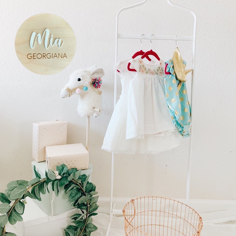 Baby Name Plaque, Birth Baby Display Sign, Nursery Name Sign, Wood Baby Name Sign, Nursey Decoration, Round Baby Name Sign - Image 7