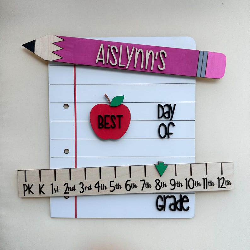 Interchangeable School Sign | Personalized Interchangeable Sign | First Day of School Photo Prop| Back to School Sign| First day of School - Image 5