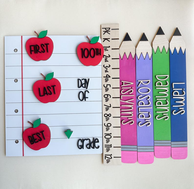 Interchangeable School Sign | Personalized Interchangeable Sign | First Day of School Photo Prop| Back to School Sign| First day of School - Image 3