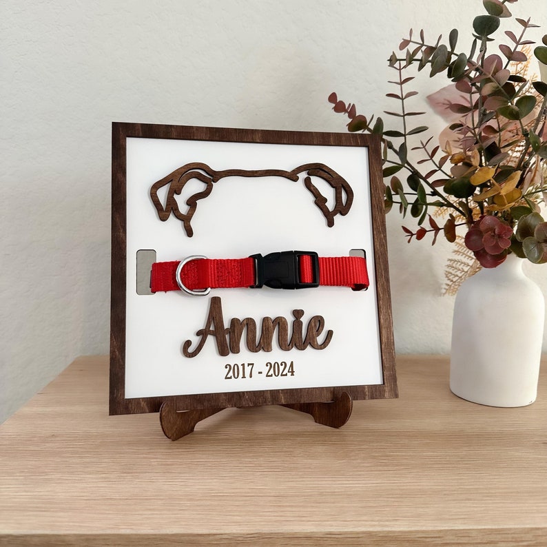 Custom Pet Collar Memorial Frame, Pet Sympathy Gift, Pet Loss Memorial Sign, Dog Collar Keepsake, Memorial Pet Collar Sign Display, Pet Gift - Image 5