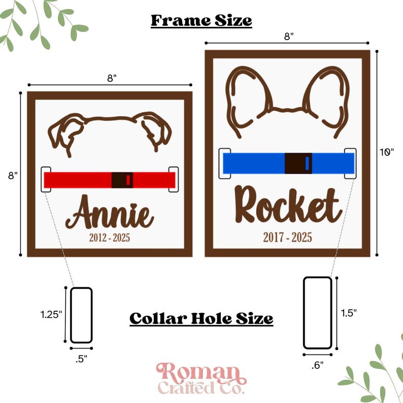 Custom Pet Collar Memorial Frame, Pet Sympathy Gift, Pet Loss Memorial Sign, Dog Collar Keepsake, Memorial Pet Collar Sign Display, Pet Gift - Image 6