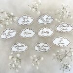 Personalized Cloud Theme Baby Shower Pins, Cloud Baby Shower Favors, Baby Shower Decor, Custom Baby Shower Pin Buttons, Custom Wooden Pins