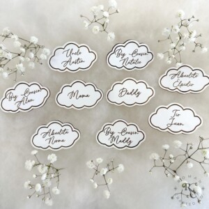 Personalized Cloud Theme Baby Shower Pins