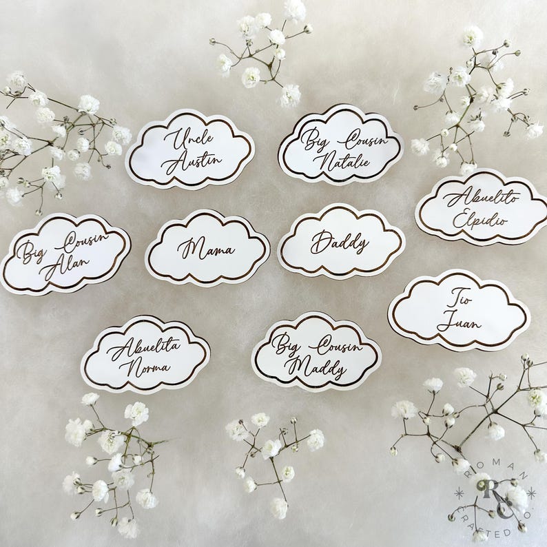 Personalized Cloud Theme Baby Shower Pins