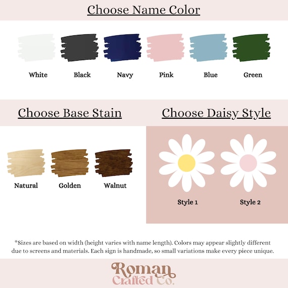 Personalized Daisy Name Sign, Custom Wooden Nursery Wall Decor, Floral Baby Name Sign, Girls Room, Flower Nursery Name Sign, Boho Daisy Sign - Image 4