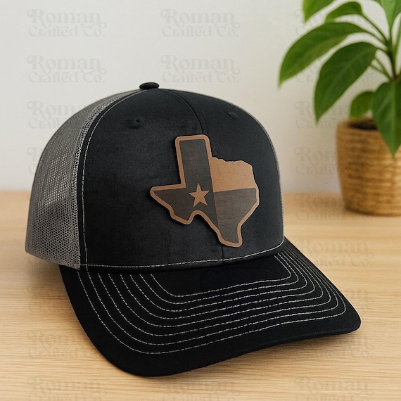 Custom Texas Patch Hat, Personalized Engraved Leather Patch Hat, Richardson 112 Trucker Hat, Texas State Hat, Gift for Him, Dad, Texas Gift - Image 8