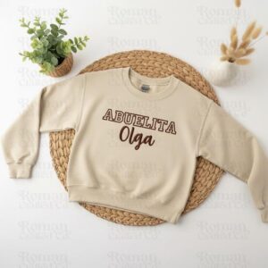 Custom Abuelita Sweatshirt, Personalized Grandma Crewneck, Embroidered Gift for Abuela, Mothers Day Gift, Spanish Abuela, Gift for Grandma