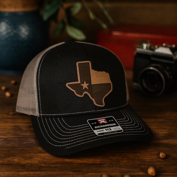 Custom Texas Patch Hat, Personalized Engraved Leather Patch Hat, Richardson 112 Trucker Hat, Texas State Hat, Gift for Him, Dad, Texas Gift - Image 7