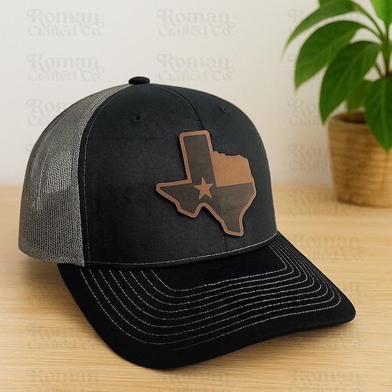 Custom Texas Patch Hat, Personalized Engraved Leather Patch Hat, Richardson 112 Trucker Hat, Texas State Hat, Gift for Him, Dad, Texas Gift - Image 6